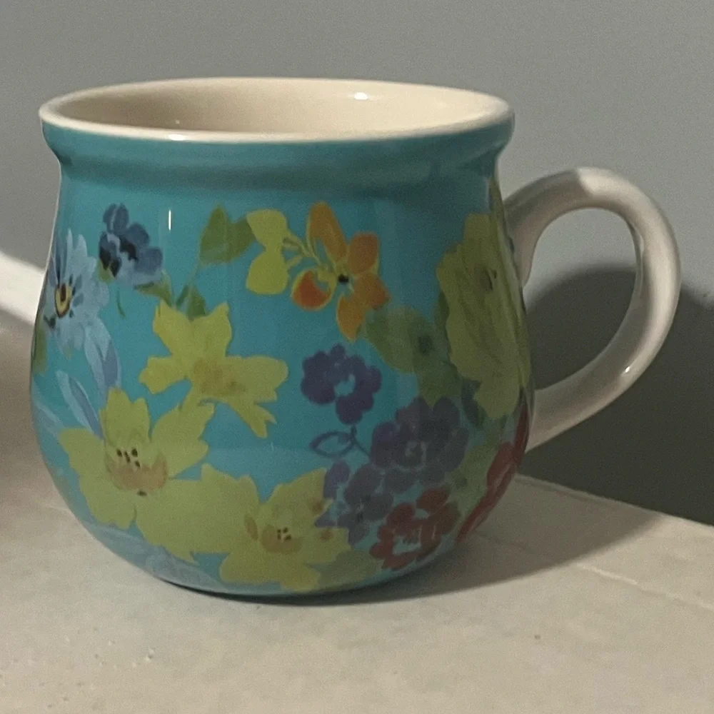 Rare! Buy Now! 🌺 EUC Pioneer Woman QVC Rare Belly Mug/Cup, Qty 1, Teal Blue - Picture 8 of 10